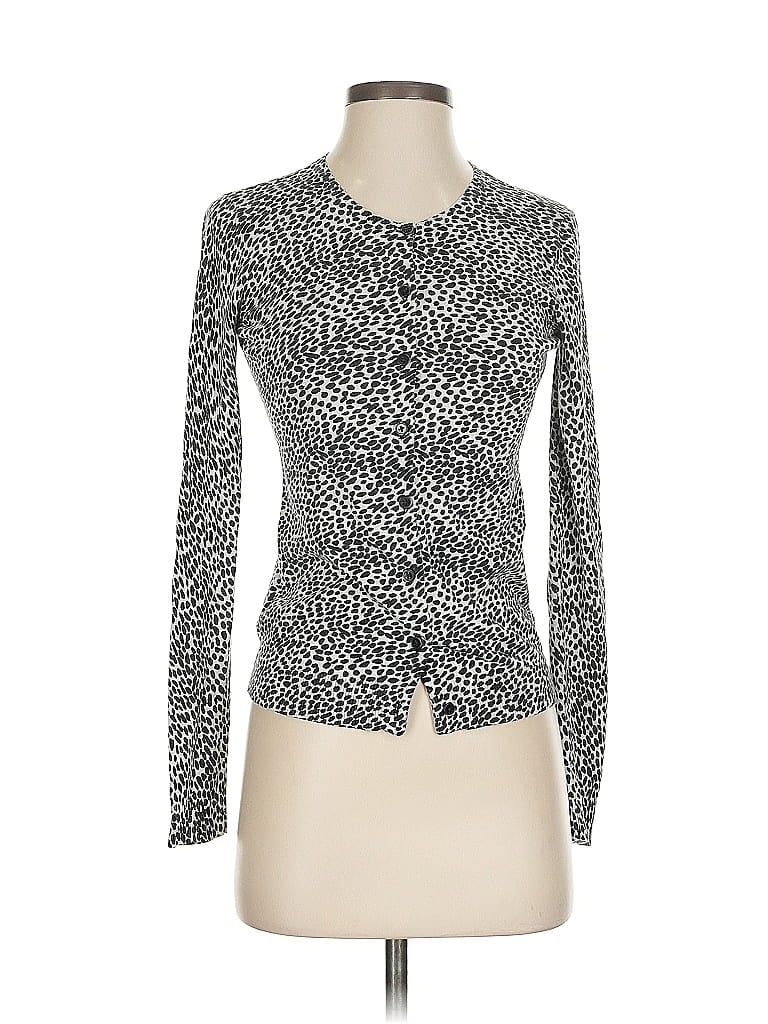 Ann Taylor Silver Silk Cardigan Size XS - photo 1