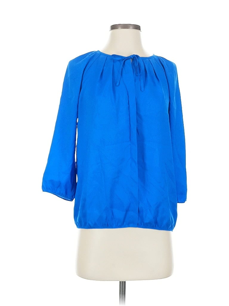 Pre-owned Ann Taylor 3/4 Sleeve Blouse In Blue