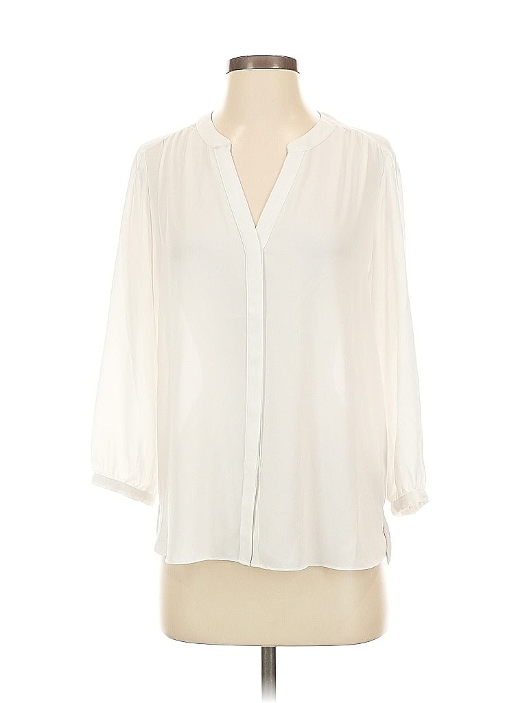 Pre-owned Nydj 3/4 Sleeve Blouse In White