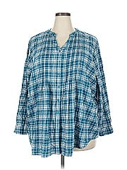 Woman Within 3/4 Sleeve Button Down Shirt