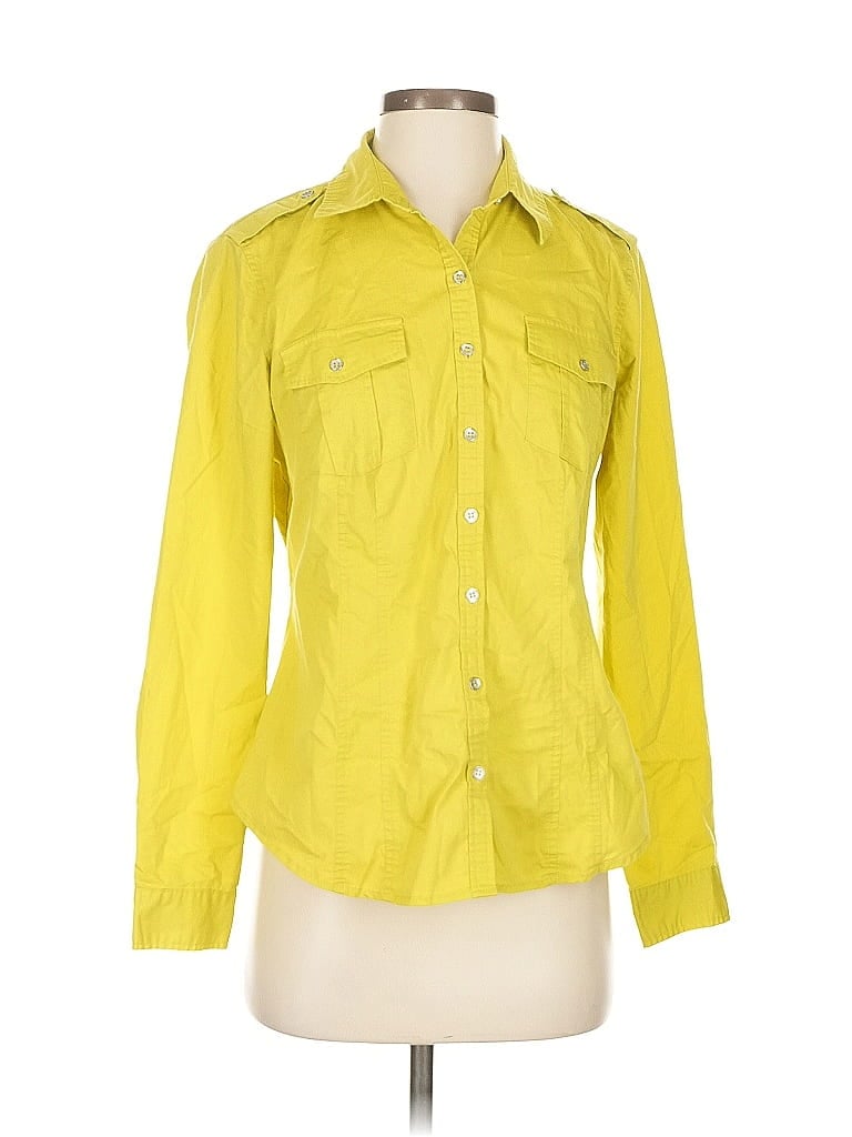 Pre-owned 7th Avenue Design Studio New York & Company Long Sleeve Button Down Shirt In Green