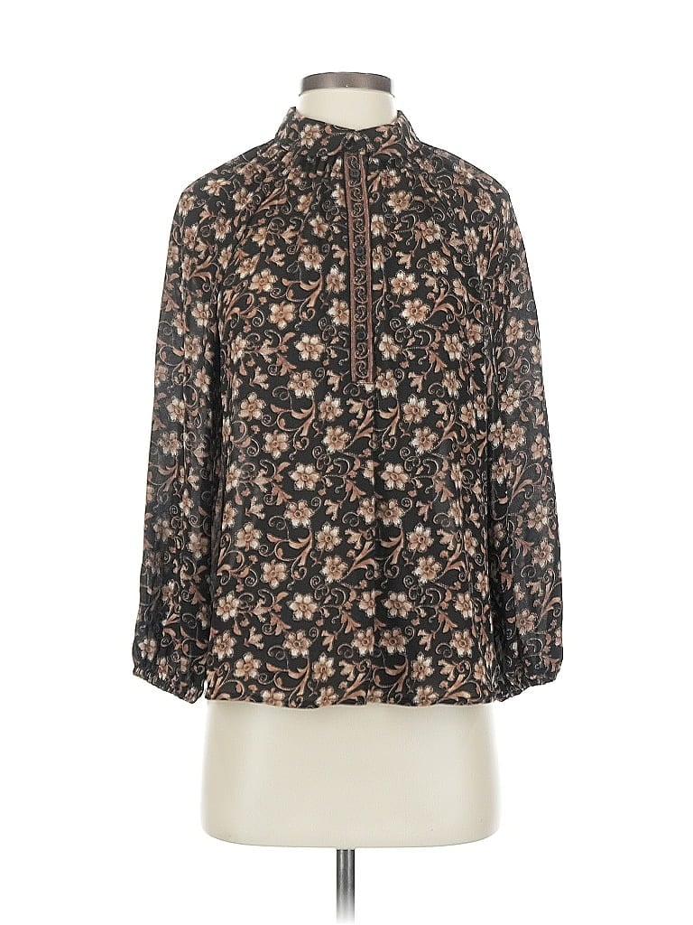 Pre-owned Max Studio Long Sleeve Blouse In Brown