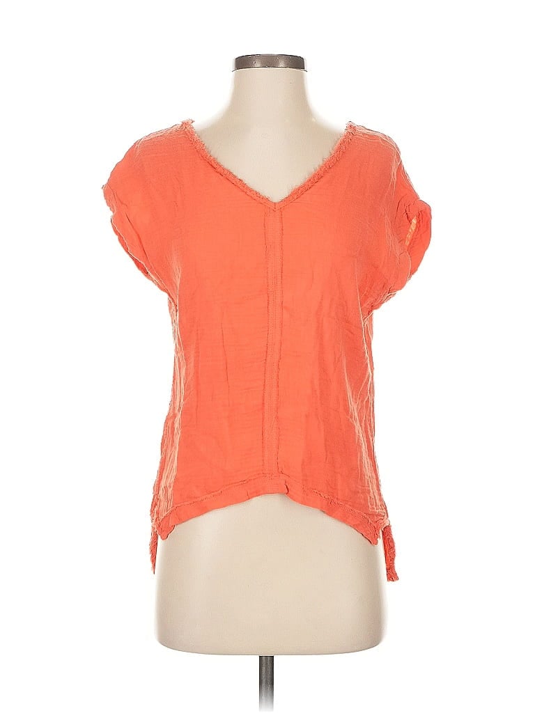 For The Republic Short Sleeve Blouse In Orange