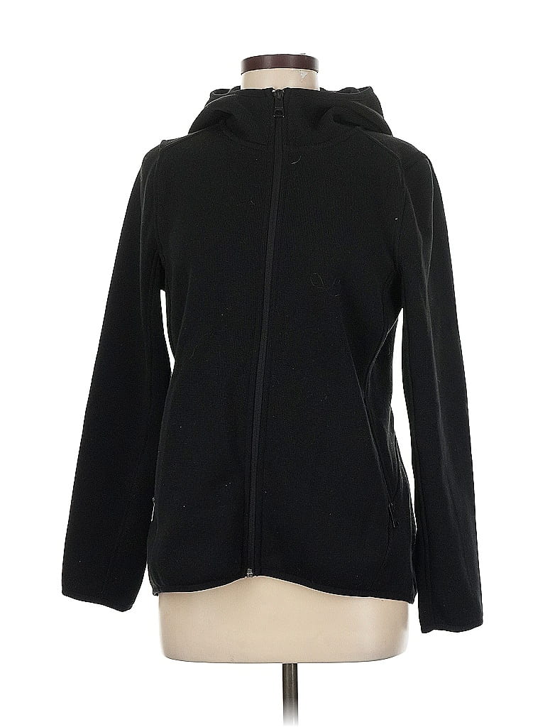 Pre-owned Andrew Marc Zip Up Hoodie In Black