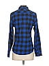 Unbranded Checkered-gingham Blue Long Sleeve Button-Down Shirt Size S - photo 2