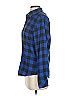 Unbranded Checkered-gingham Blue Long Sleeve Button-Down Shirt Size S - photo 5