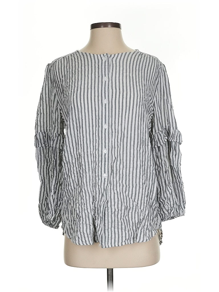 Pre-owned Max Studio 3/4 Sleeve Blouse In Silver
