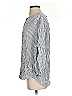 Max Studio Stripes Silver 3/4 Sleeve Blouse Size S - photo 5