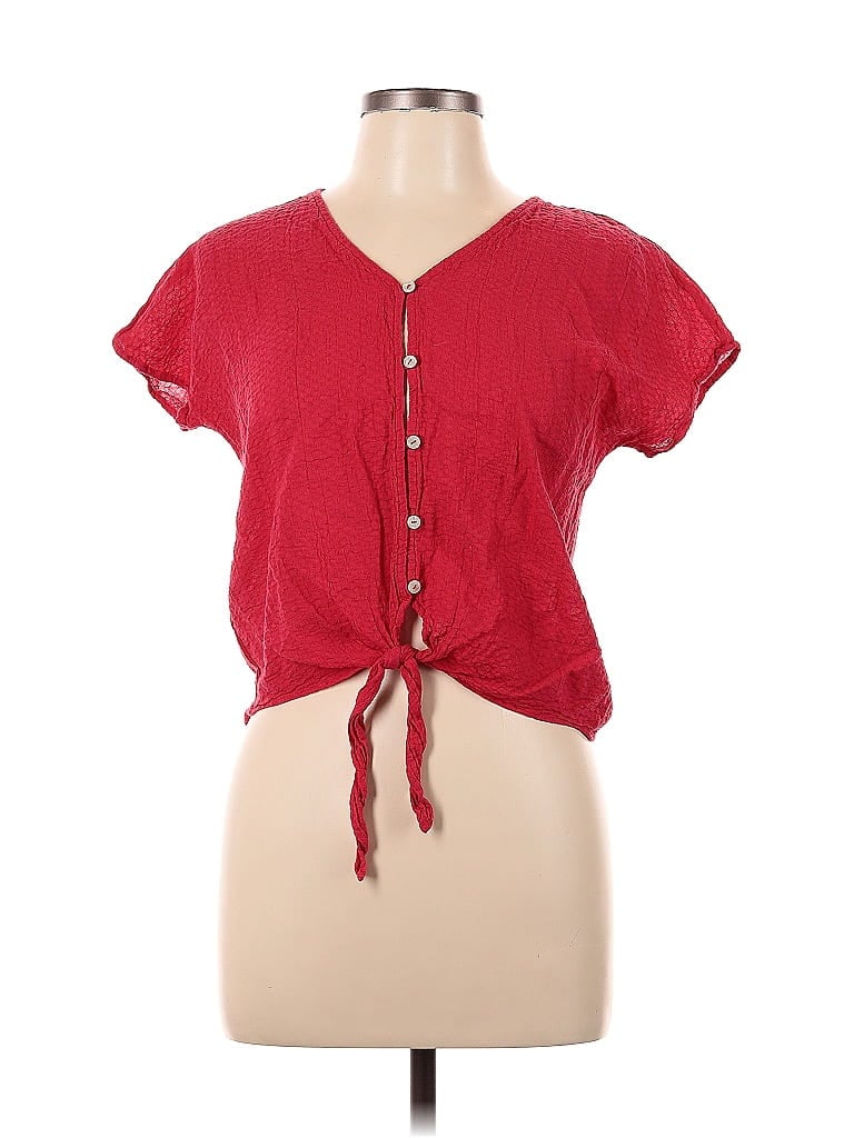 Pre-owned Universal Thread Short Sleeve Top Red Sweetheart Neckline Tops