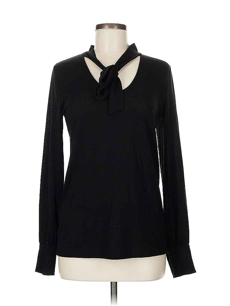 Pre-owned Ann Taylor Loft Long Sleeve Blouse In Black
