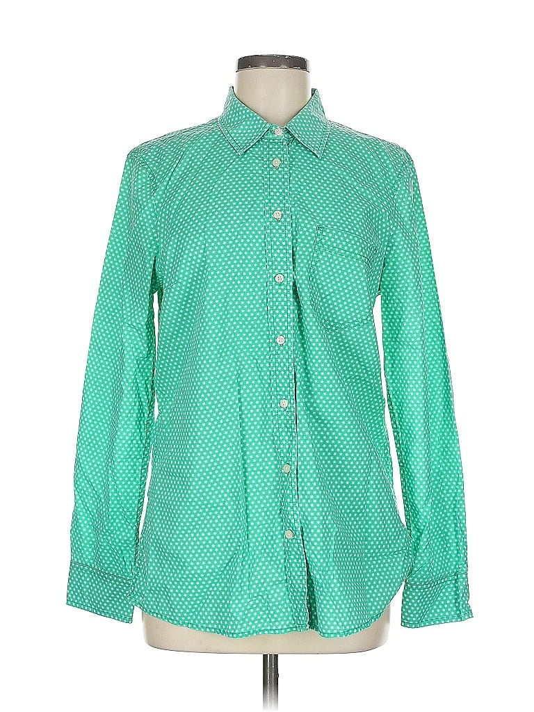 Pre-owned Gap Long Sleeve Button Down Shirt In Green