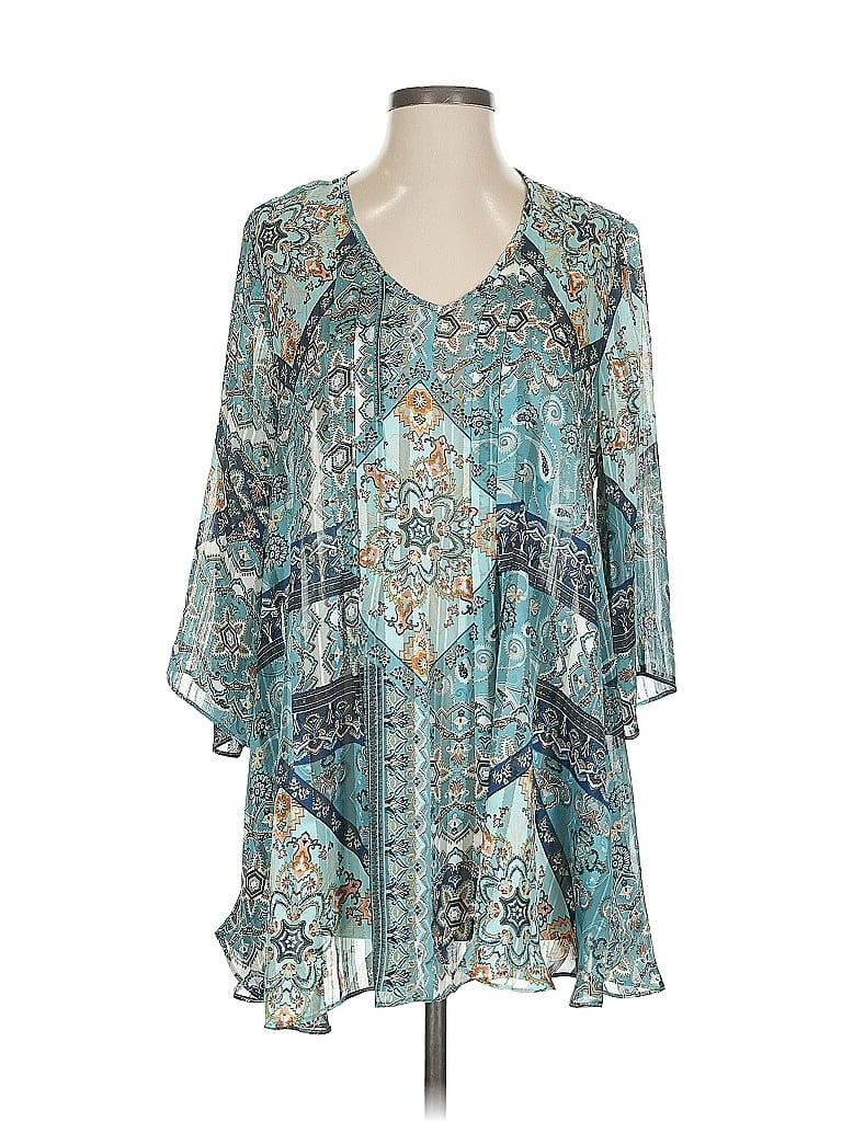 SIMPLY NOELLE Pre-owned 3/4 Sleeve Blouse In Blue