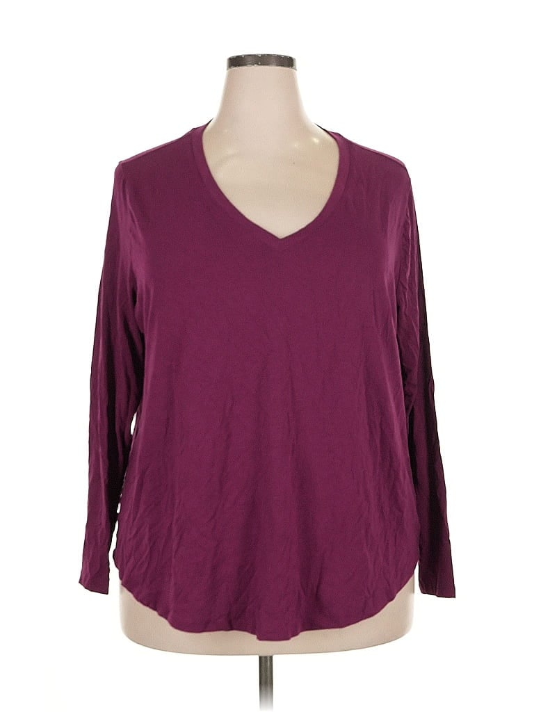 Terra & Sky Burgundy 3/4 Sleeve T-Shirt Size 2X - photo 1