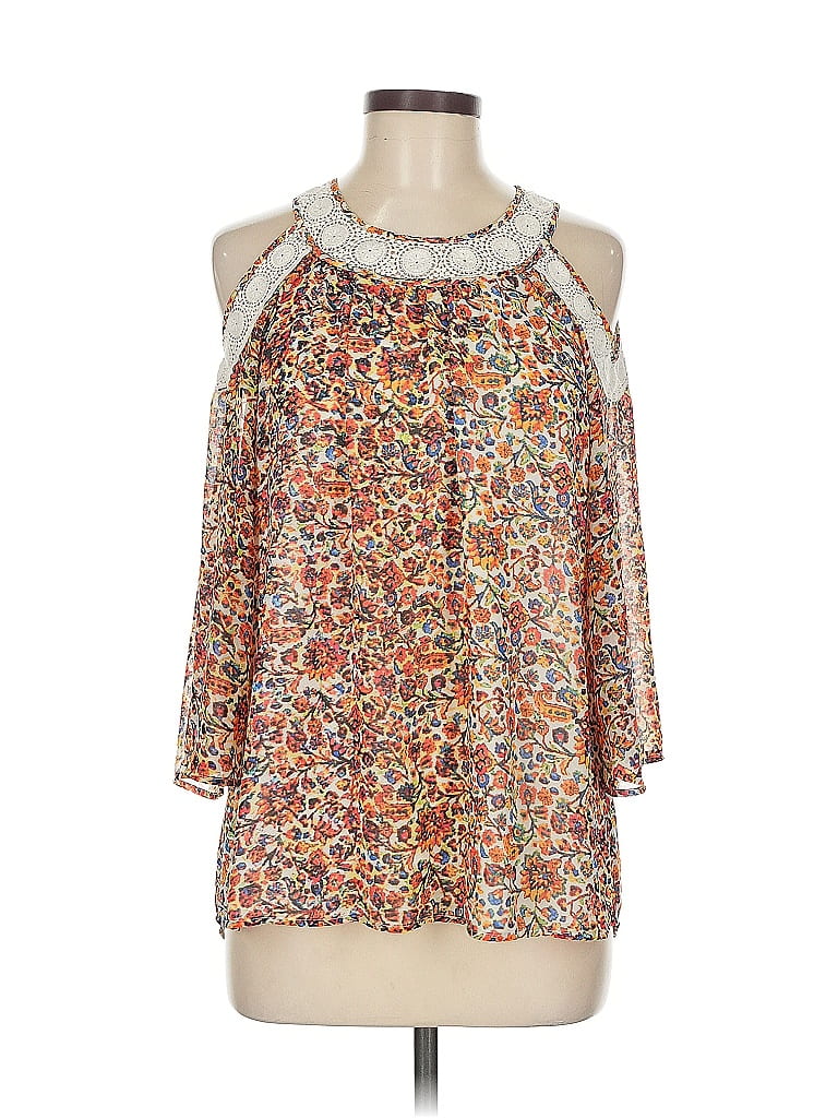 Pre-owned Daniel Rainn 3/4 Sleeve Blouse In Orange