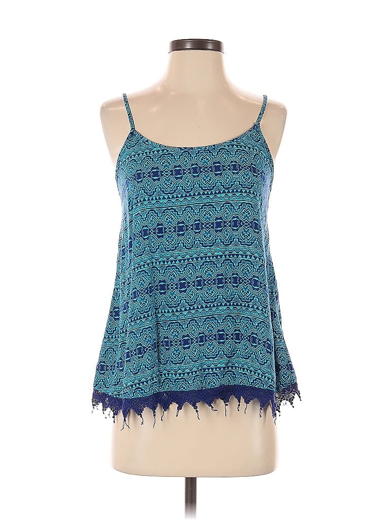 Pre-owned Unbranded Sleeveless Top Blue Halter Neckline Tops