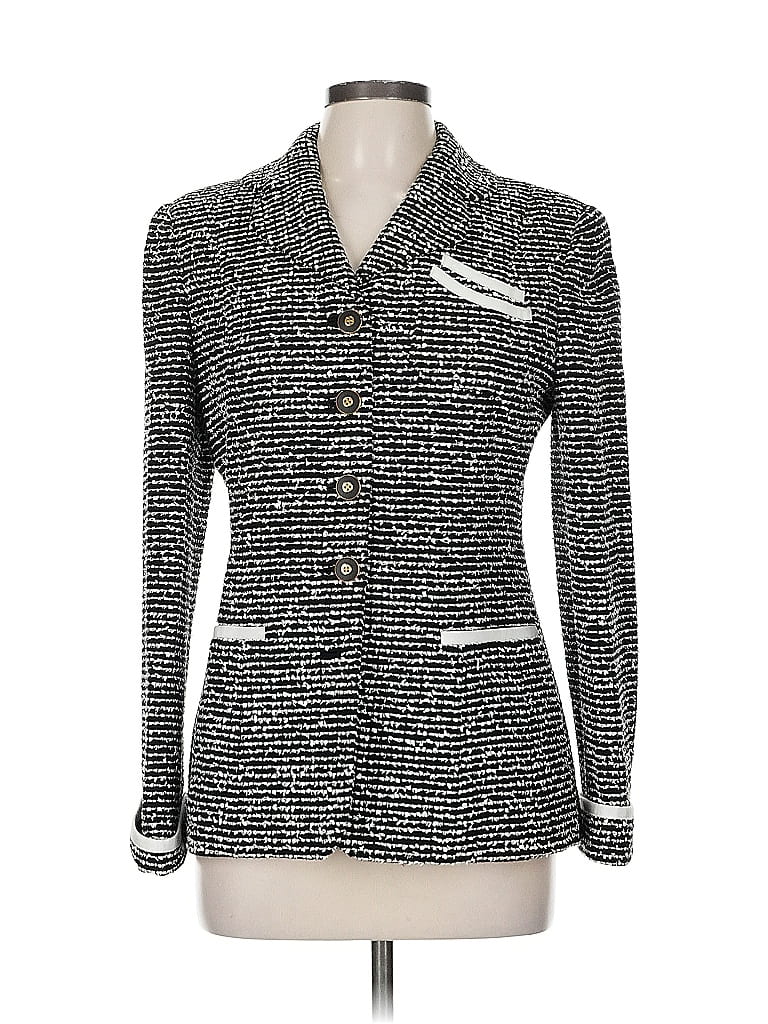 Pre-owned Carlisle Wool Blazer Jacket In Silver
