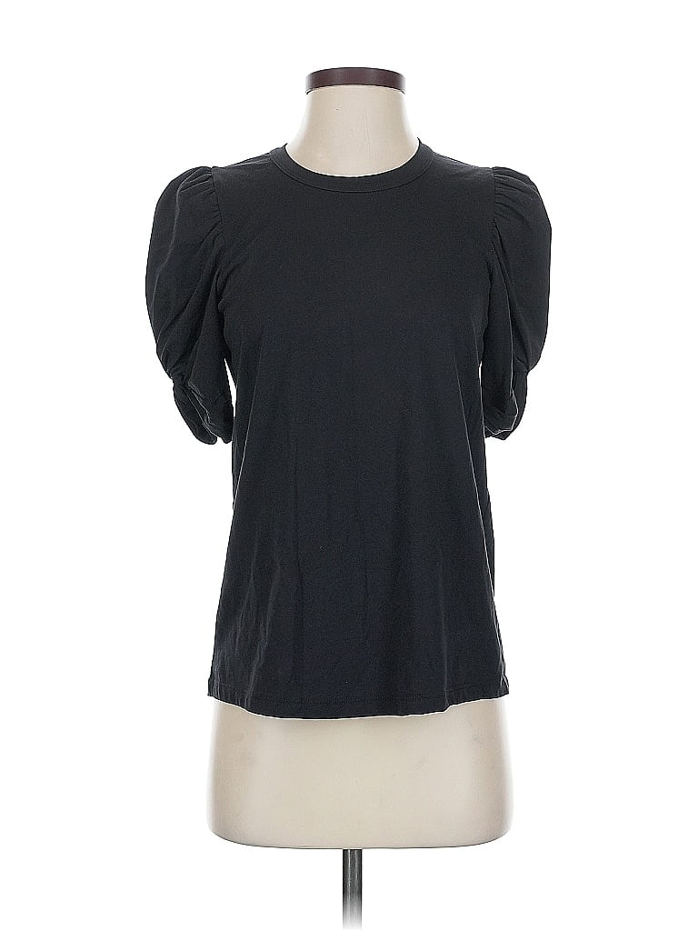 Click to view more detailed imagery on our partner's website Pre-owned A.l.c Short Sleeve Top Black Keyhole Neckline Tops