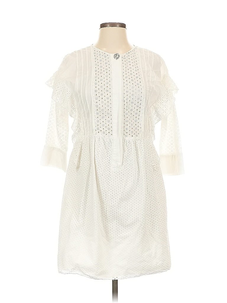Pre-owned Zara Basic Casual Dress In White