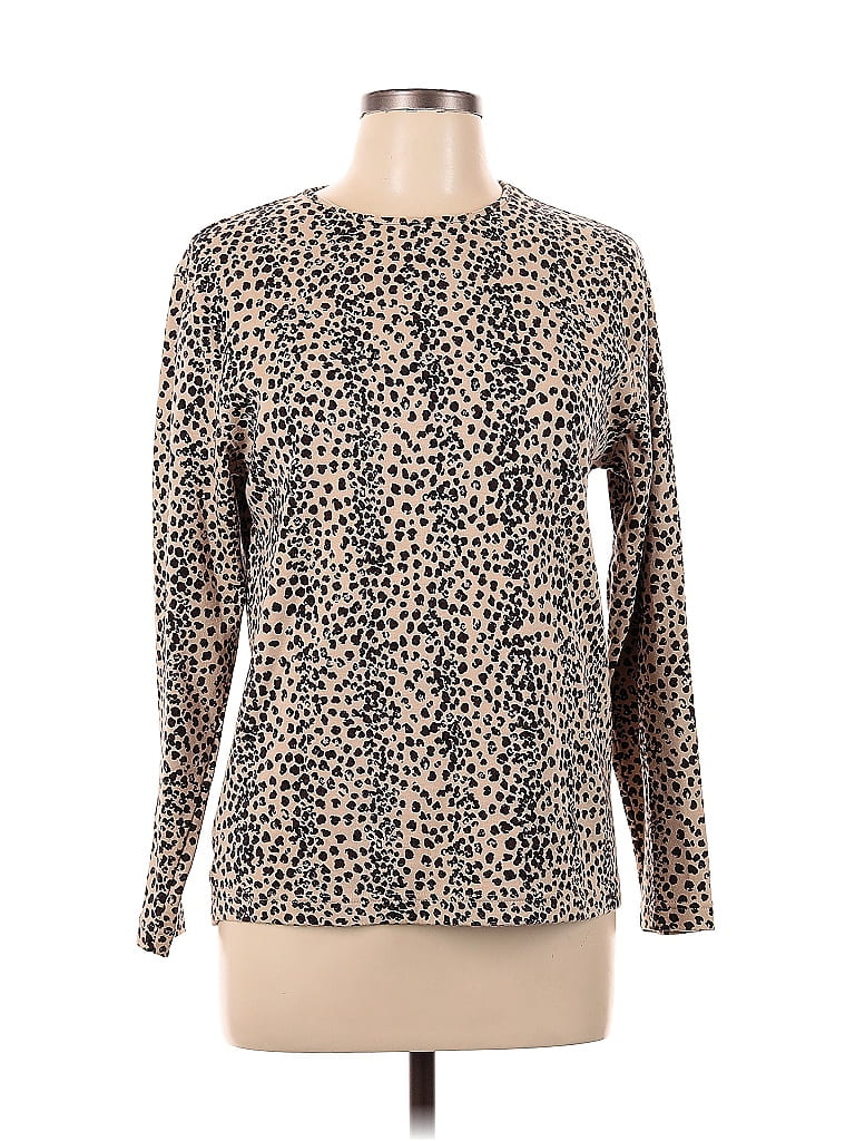 Pre-owned Westbound Long Sleeve Blouse In Brown