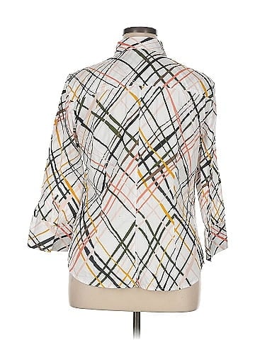 New York & Company 3/4 Sleeve Button-Down Shirt (view 2)