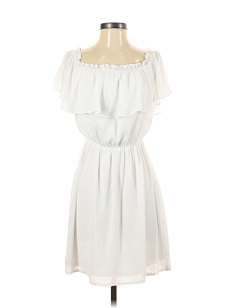 Pre-owned Express Outlet Casual Dress In White