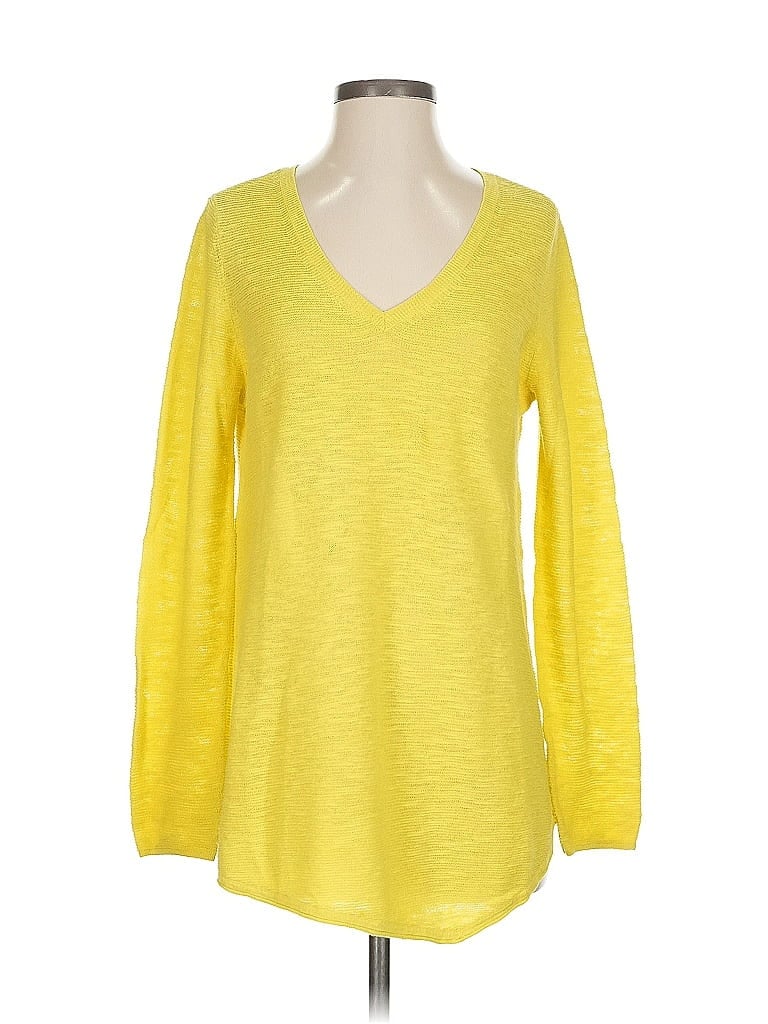 Pre-owned Eileen Fisher 3/4 Sleeve T-shirt In Yellow
