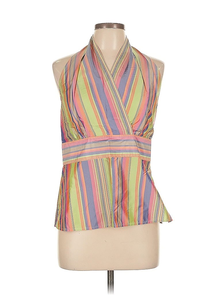 Pre-owned Doncaster Collection Tank Top Tan Halter Neckline Tops In Brown