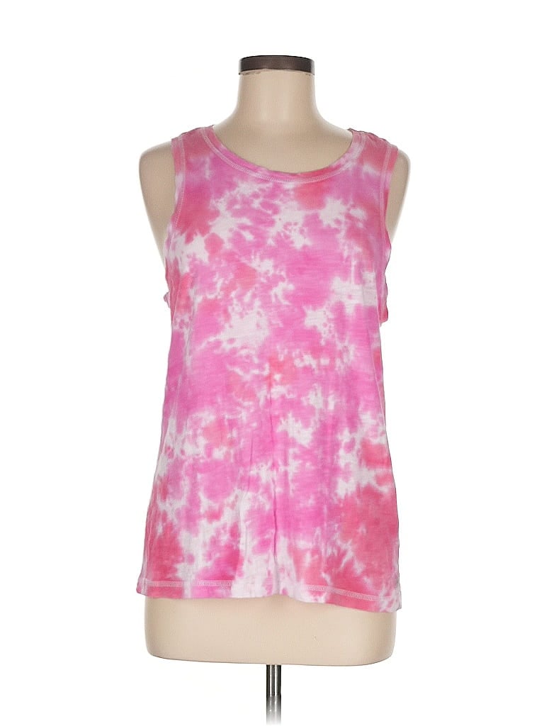 Click to view more detailed imagery on our partner's website Pre-owned Chaser Tank Top Pink Tie-dye Pattern Halter Neckline Tops