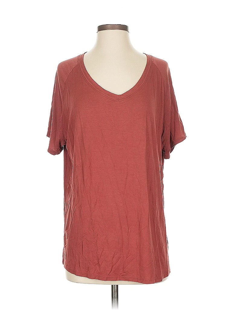DOUBLE ZERO Pre-owned Short Sleeve T-shirt In Burgundy