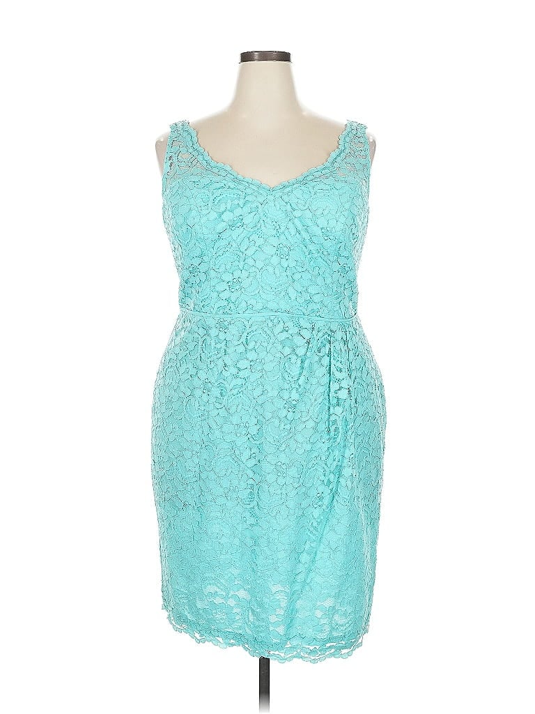 Pre-owned David's Bridal Sleeveless Top Teal Sweetheart Neckline Tops In Blue