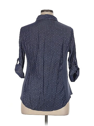 NY Collection 3/4 Sleeve Button-Down Shirt (view 2)