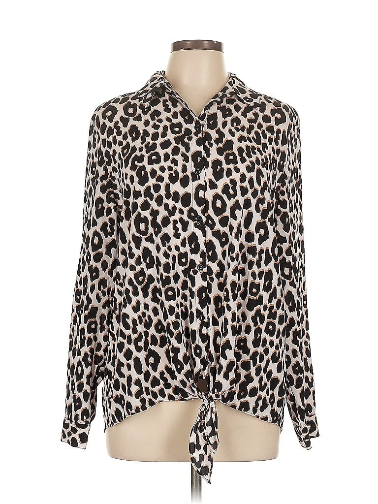 Pre-owned Susan Graver Long Sleeve Blouse In White