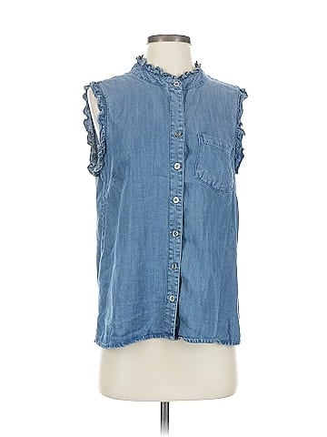 Velvet Heart Sleeveless Button-Down Shirt (view 1)