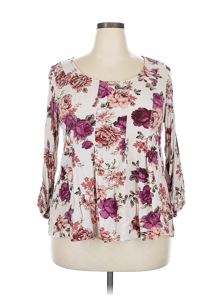 Pre-owned Torrid 3/4 Sleeve Blouse In White