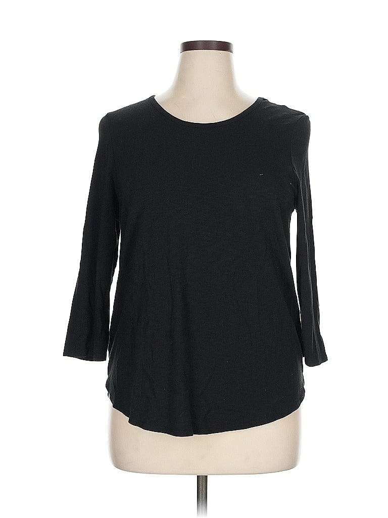 Pre-owned Max Studio 3/4 Sleeve T-shirt In Black