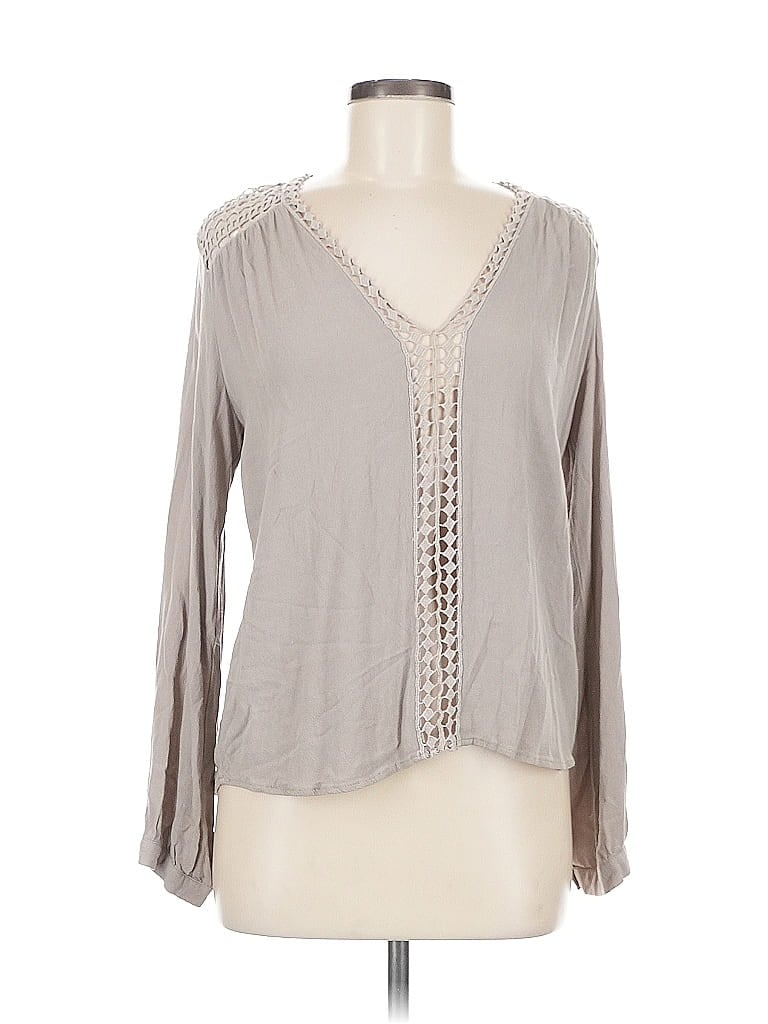 Pre-owned Lovestitch Long Sleeve Blouse In Gray