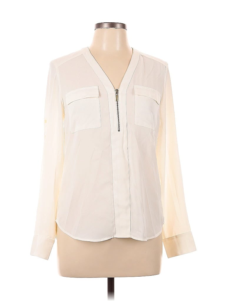 Pre-owned Express Long Sleeve Blouse In White