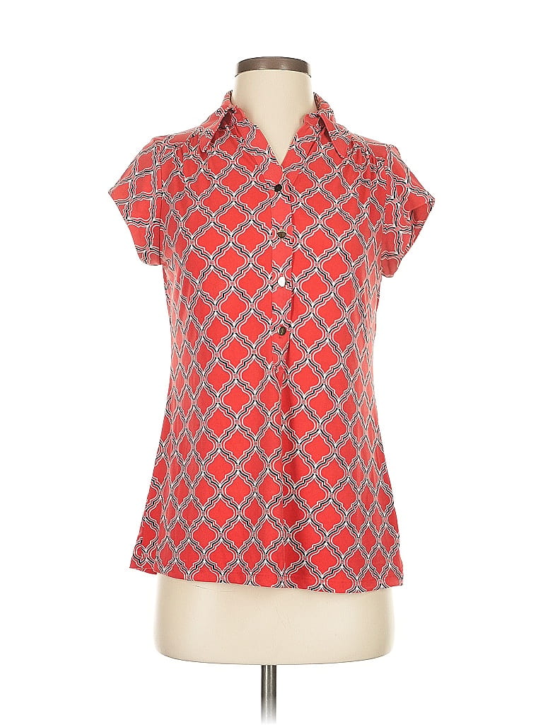Click to view more detailed imagery on our partner's website Pre-owned Charter Club Short Sleeve Blouse In Red