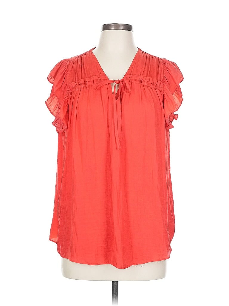 Pre-owned Rachel Rachel Roy Short Sleeve Blouse In Orange