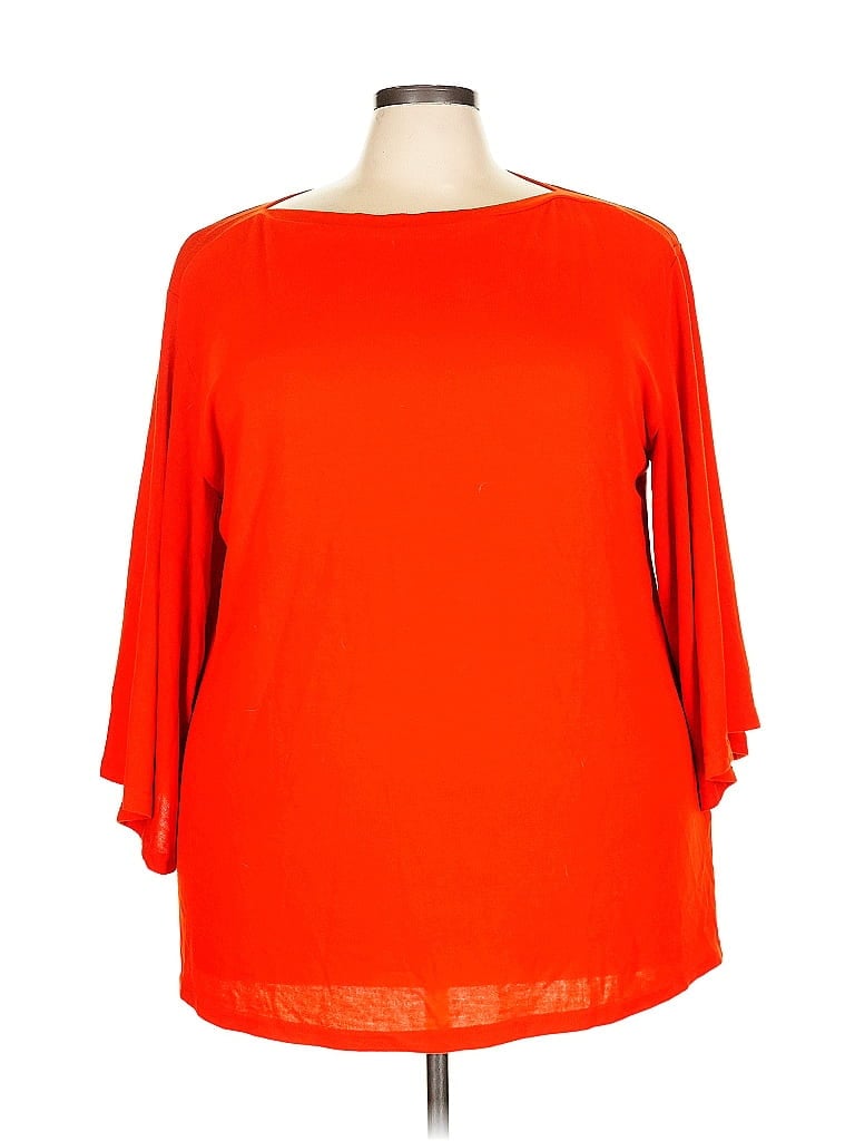 Click to view more detailed imagery on our partner's website Pre-owned Amaryllis 3/4 Sleeve Blouse In Orange