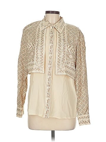 Adrianna Papell Long Sleeve Silk Top (view 1)