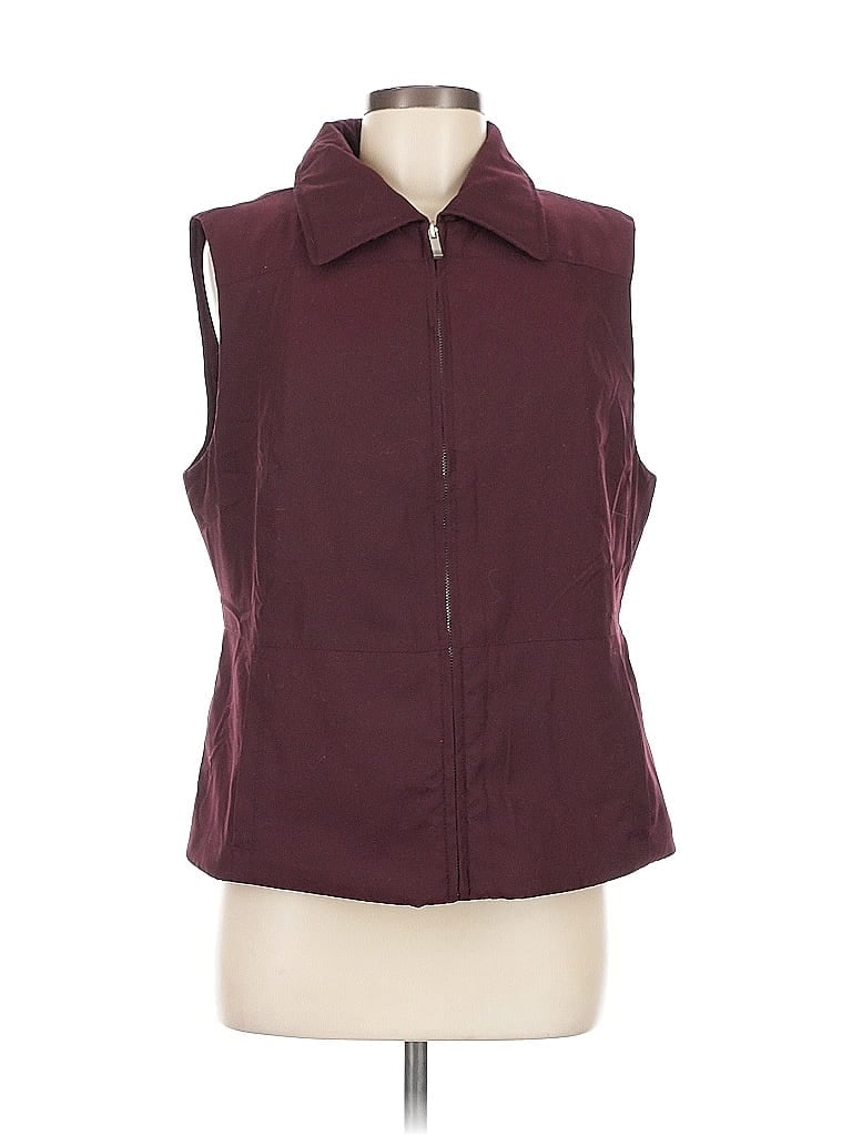 Pre-owned Ann Taylor Factory Vest In Burgundy