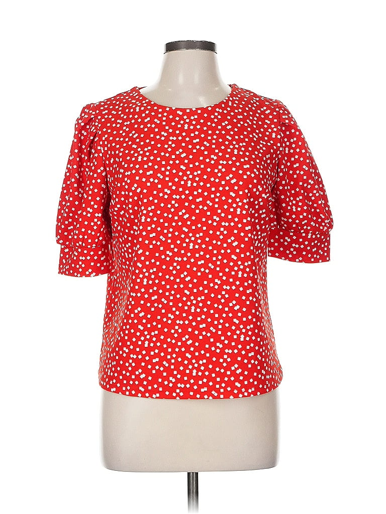 Pre-owned Melloday Short Sleeve Top Red Square Neckline Tops