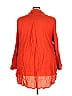 BLOUSE 100% Rayon Orange 3/4 Sleeve Button-Down Shirt Size 3X - photo 2