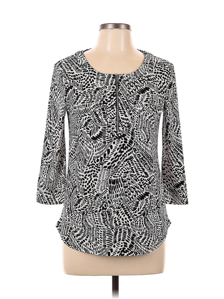 Pre-owned Ellen Tracy 3/4 Sleeve Blouse In Black