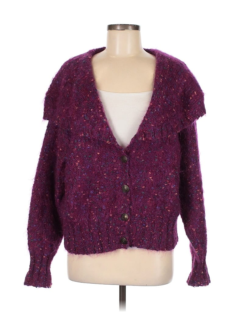 Pre-owned Evan Picone Cardigan Sweater In Purple