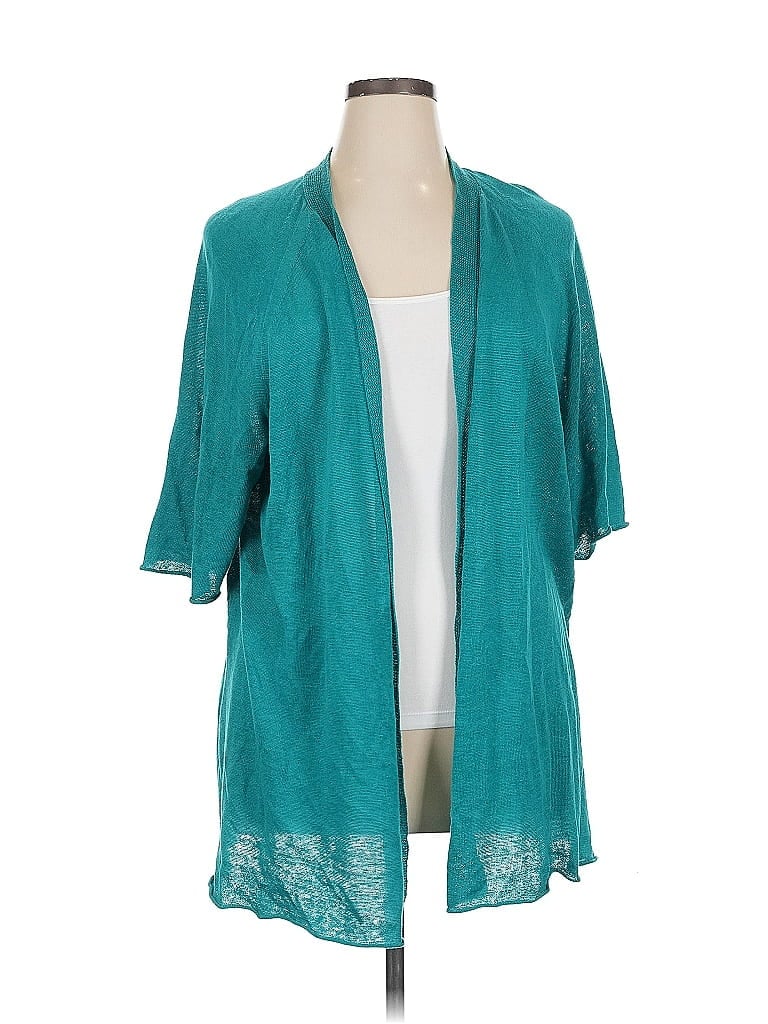 Pre-owned Eileen Fisher Cardigan Sweater In Blue