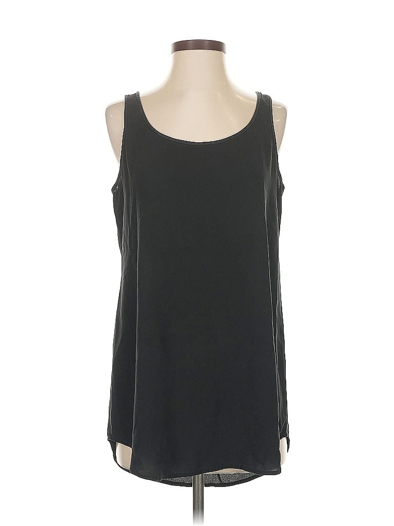 Pre-owned Eileen Fisher Sleeveless Top Black Scoop Neck Tops