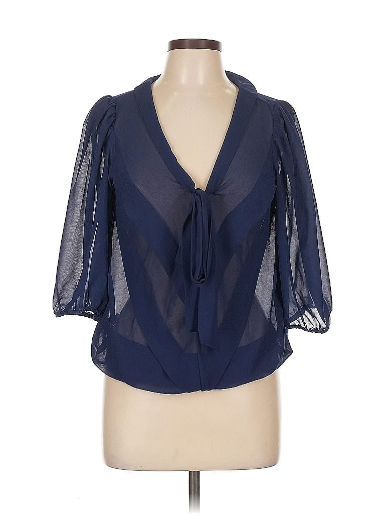 Pre-owned Max Studio 3/4 Sleeve Blouse In Blue