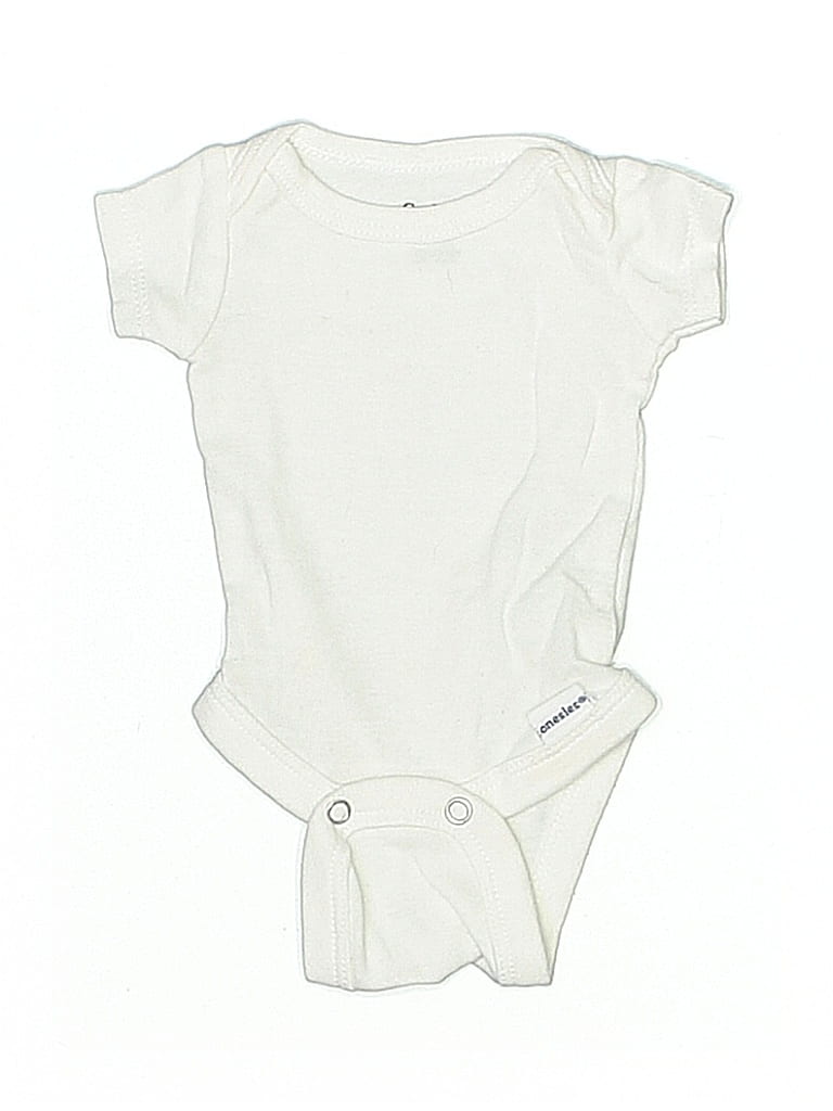 Pre-owned Gerber Kids' Short Sleeve Onesie In White